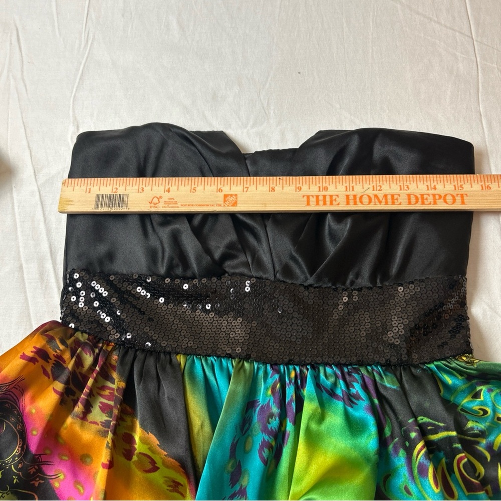 Studio Y Black And Multicolor Strapless Dress - image 7